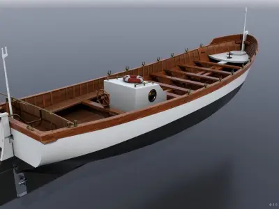 WW2 Italian 13m Motorboat Low-poly 3D model
