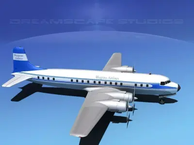 Douglas DC-7C Bluegrass Airlines 3D model