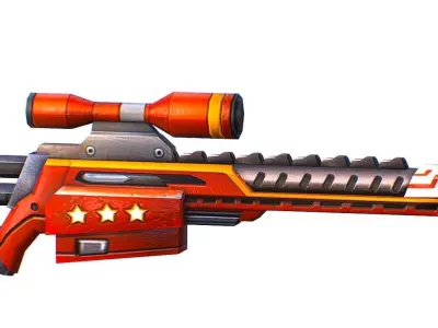 LowPoly Cartoon Sci-Fi Sniper Rifle Future Low-poly 3D model