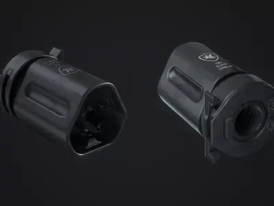 PTS Griffin QD Blast Shield Low-poly 3D model