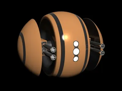 Drone orange ball with stripes Free 3D model