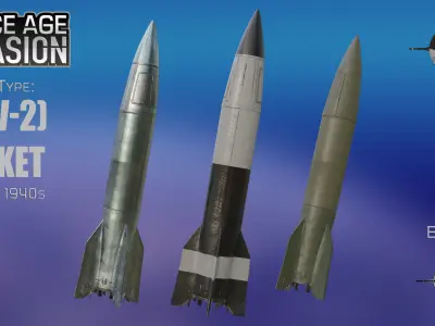 Space Age Invasion Massive Modular Rocket Pack Low-poly 3D model