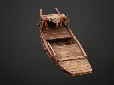 Stylized Chinese River Boat 3D model
