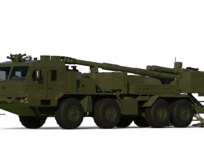 Malva 2s43 Self-propelled howitzer 3D model