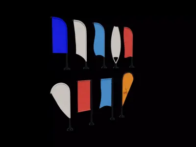 banner commercial flag 3D model