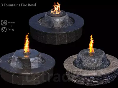 3 Fountains Fire and Water Bowl 3D model