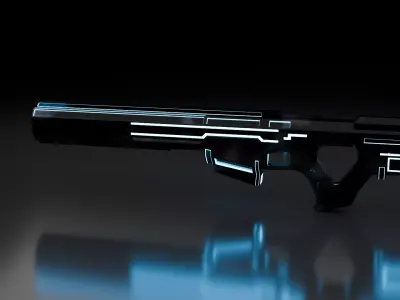 Sci Fi Riffle Canon Low-poly 3D model