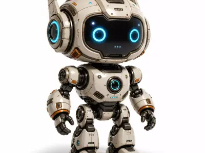 Cute Cinematic SciFi Robot GameReady Companion 3D model