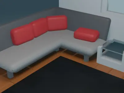 3D Living room model Free 3D print model