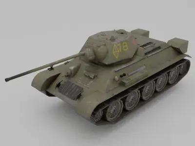 T34-57 1943 Medium Tank Low-poly 3D model