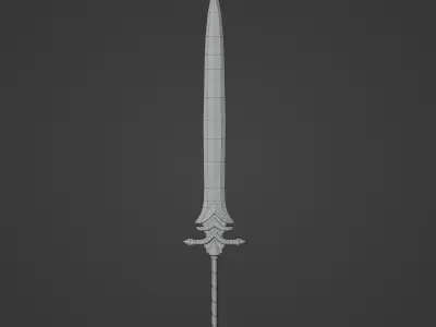 Dark sword PBR Low-poly 3D model