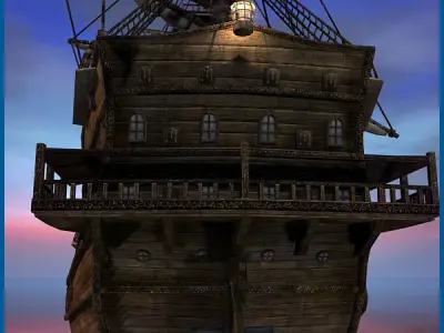 Sea Queen Ship  Low-poly 3D model