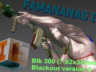 concept design custom 300 blackout blk aac 762x35mm braz in p... Free 3D model