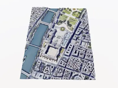 The Louvre - Museum Low-poly 3D model