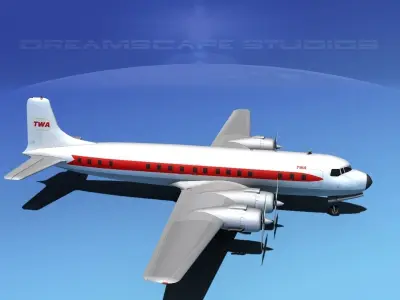 Douglas DC-7C Trans World Airlines 3D model