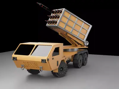 Military Rocket Launcher Truck 3D model