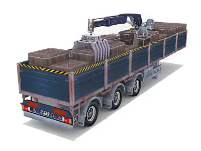 Tow Trailer  Low-poly 3D model