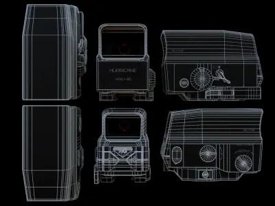 Hurricane Holographic Sight Low-poly 3D model