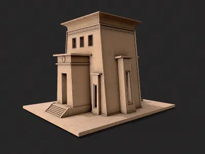 Old Egypt Desert Clay Building Collection Low-poly 3D model