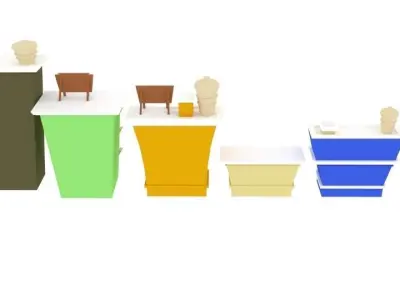  Wacky Buildings Low-poly 3D model