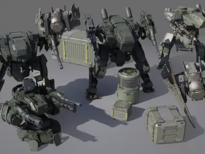 Sci-Fi Military Pack 1 3D model