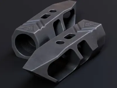 Vendetta Precision VP-09 Muzzle Brake Low-poly 3D model