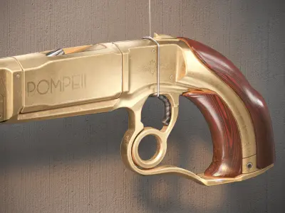 Pompeii Concept Pistol PBR Low-poly 3D model