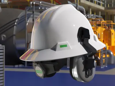 Safety Helmet with Ear Protection 3D model