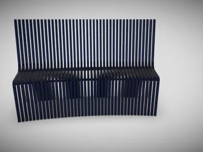 Outdoor Metal Bench Free low-poly 3D model