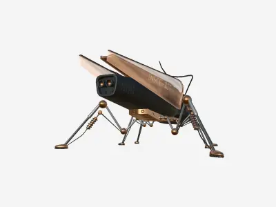 Insect Robot F08 Black Copper - SciFi Character Design Low-poly 3D model