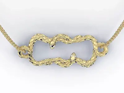 snakes pendant gold printable jewelry 3D model 3D print model