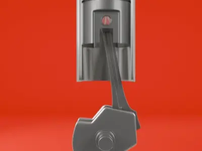 Animated Piston 3D model