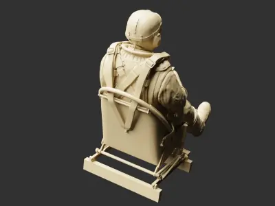 German WWII Stuka Pilot 3D print model