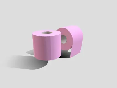 Toilet Paper Low-poly 3D model