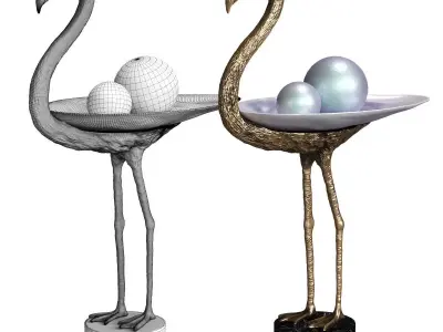 Bronze Bird - Grus-Grus Flamingo by Marie Martin 3D model