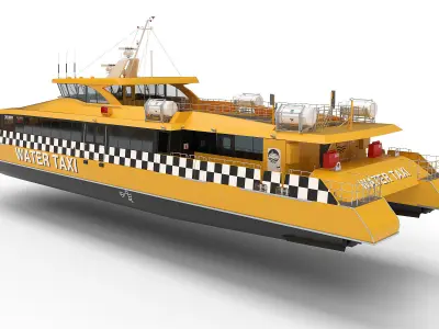 High speed taxi catamaran ferry 3D model