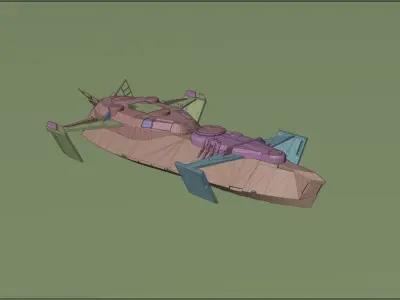 Sensor Scout Ship Low-poly 3D model