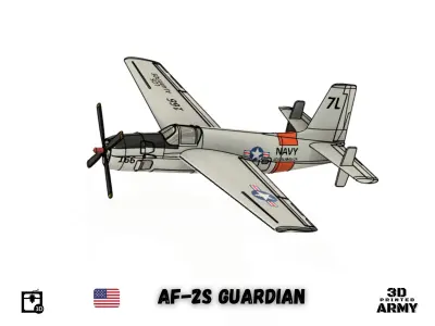 Grumman AF-2S GUARDIAN - STL files for 3D printer - Scale model 3D print model