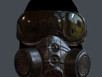 Gas mask helmet 3d model scifi Low-poly Low-poly 3D model Low-poly 3D model