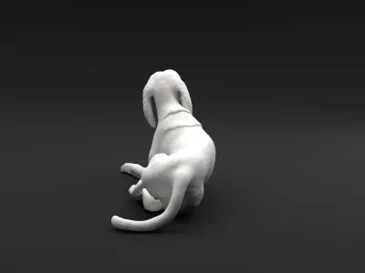 Beagle laying down intended for 3D printing FREE model Free 3D print model