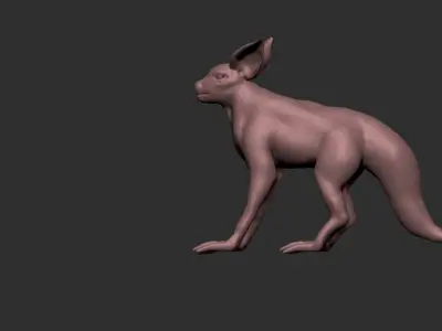 half cat half fox Low-poly 3D model