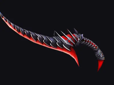 Dagger Dark Short Blade Sharpener Military Wedge Grinding Low-poly 3D model