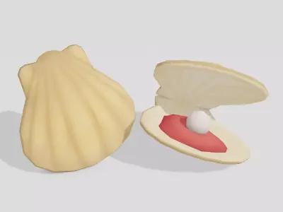 Shell Pearl - Hand Painted Free 3D model