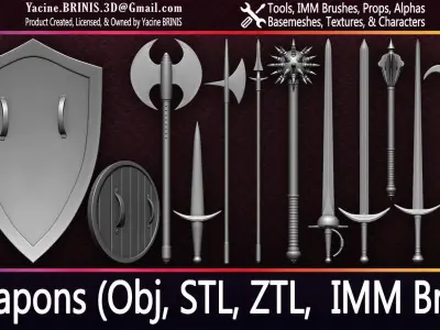 Medieval Weapons Pack 01 Low-poly 3D model