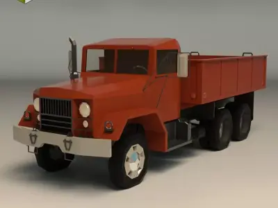 Low Poly Vintage Truck 01 Low-poly 3D model