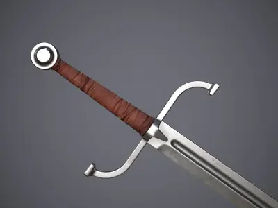 Falchion sword Low-poly 3D model