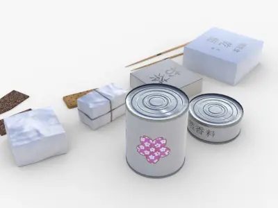 Japanese Combat Rations WWII Low-poly 3D model