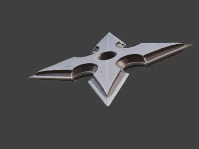 Shuriken Low Poly Stylized Ninja Weapon Low-poly 3D model