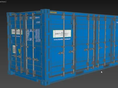 20 ft Cube Open Side Shipping Cargo Container 3D model