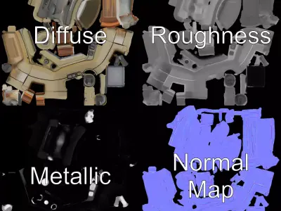 Retro Military Device Model Pack Low-poly 3D model